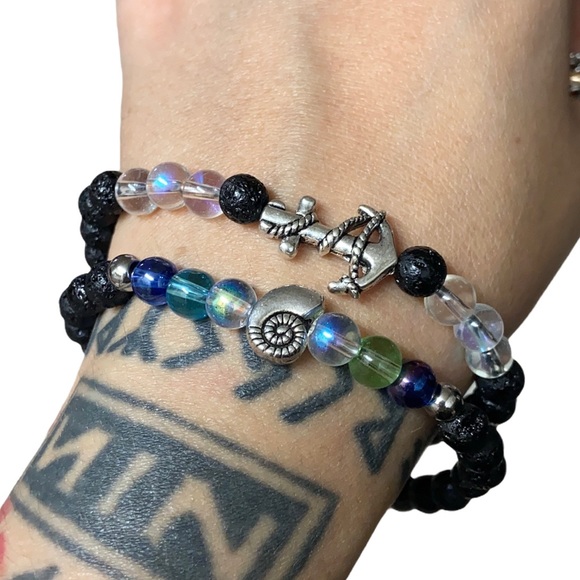 Bracelets set anchor & shell beach ocean bead boho - Picture 8 of 8